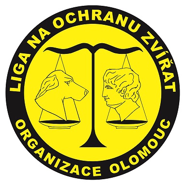Logotip organizacije za zaščito živali v Olomoucu.
